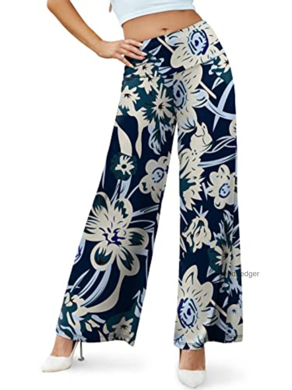 Wide Leg Flowy Pants High Waisted Casual Palazzo - Picture 4 of 7